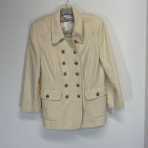 Carlisle 100% wool white military style jacket US 12